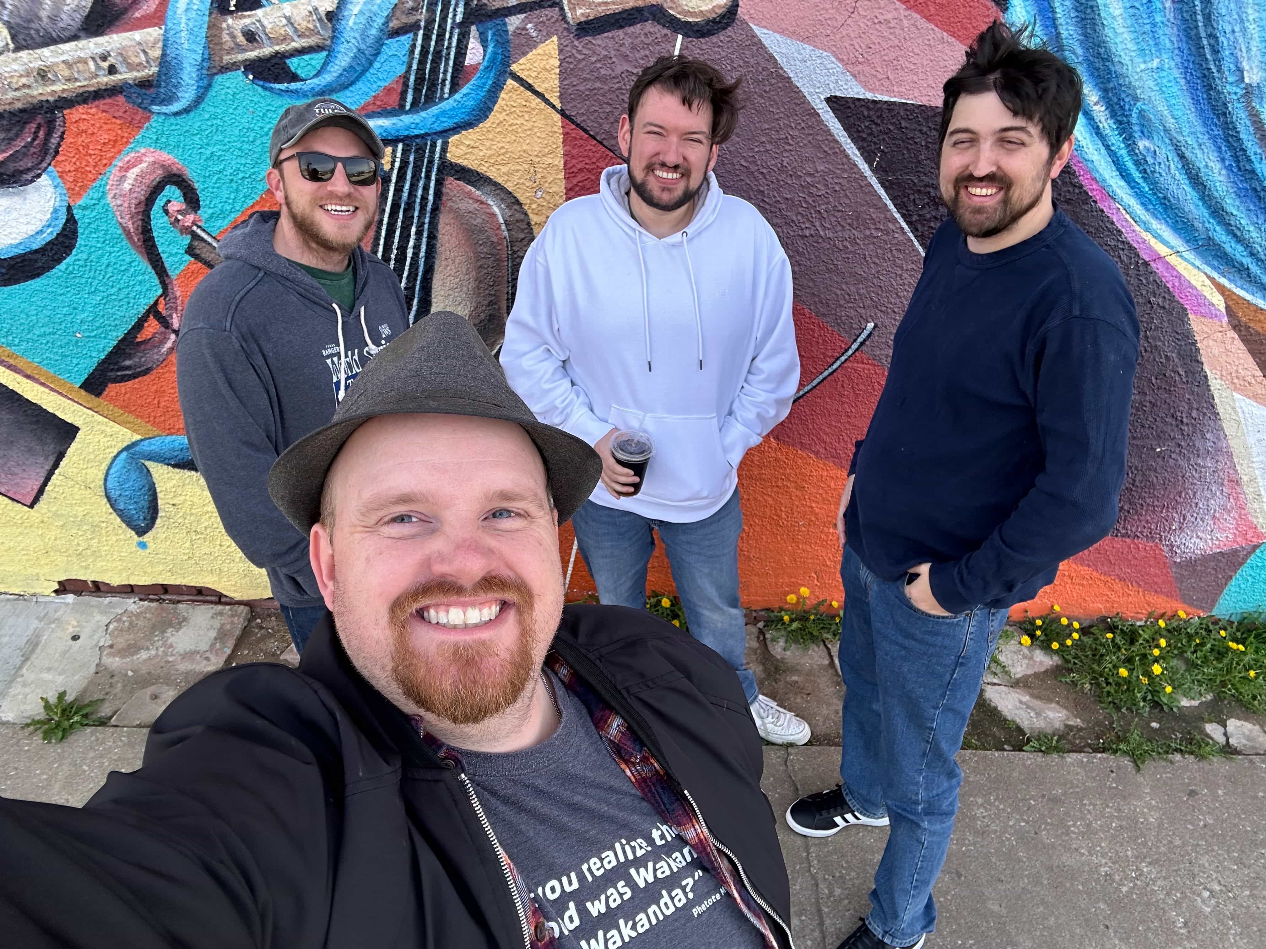 The So Many Sequels hosts: Garrett Powders, Josh Gammon, and David Prock with photographer Andrew Nichols